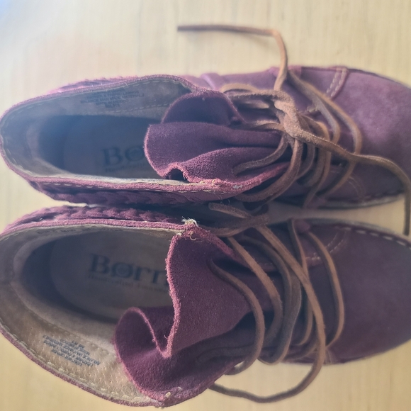 BORN TEMPLE II LEATHER ANKLE BOOTIES SIZE US 6/EU 36.5 COLOR DARK RED NEW!!! - Picture 3 of 6